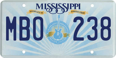 MS license plate MBO238
