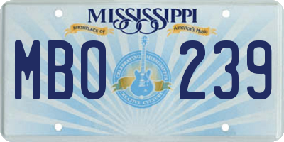 MS license plate MBO239