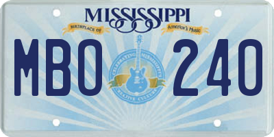 MS license plate MBO240