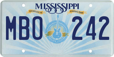 MS license plate MBO242
