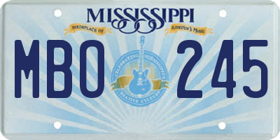 MS license plate MBO245