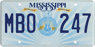 MS license plate MBO247