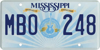 MS license plate MBO248