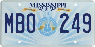 MS license plate MBO249