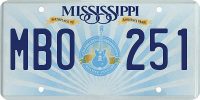 MS license plate MBO251