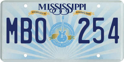 MS license plate MBO254