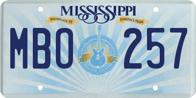 MS license plate MBO257
