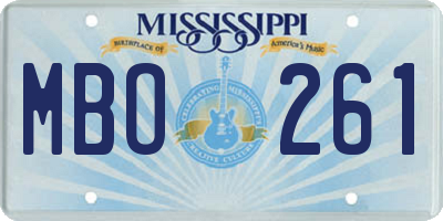 MS license plate MBO261