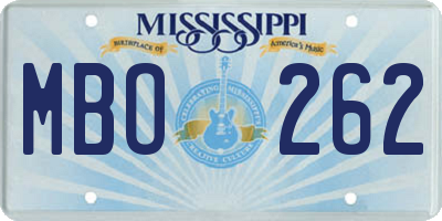 MS license plate MBO262