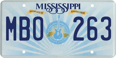 MS license plate MBO263