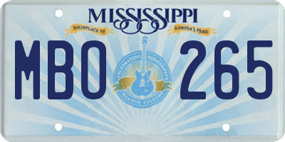 MS license plate MBO265