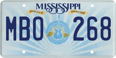 MS license plate MBO268