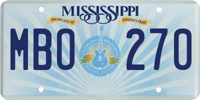 MS license plate MBO270