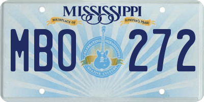 MS license plate MBO272