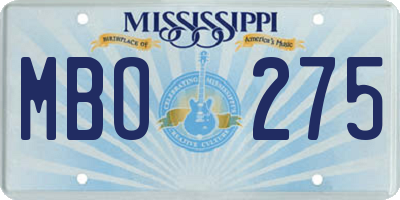 MS license plate MBO275