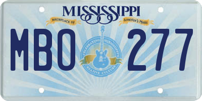 MS license plate MBO277