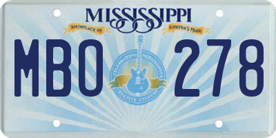 MS license plate MBO278