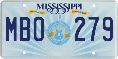 MS license plate MBO279