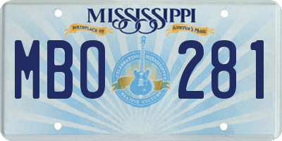 MS license plate MBO281