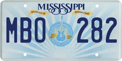 MS license plate MBO282