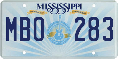 MS license plate MBO283