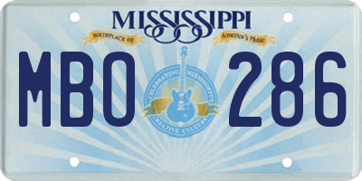 MS license plate MBO286
