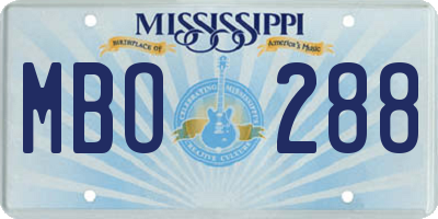 MS license plate MBO288