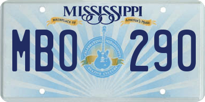 MS license plate MBO290
