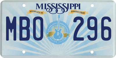 MS license plate MBO296