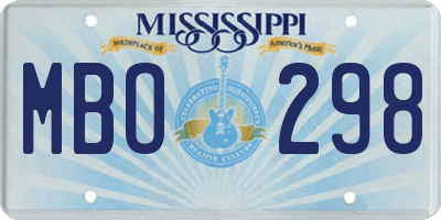 MS license plate MBO298