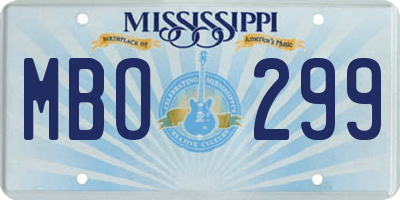 MS license plate MBO299