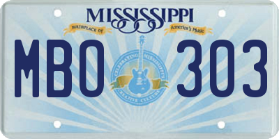 MS license plate MBO303