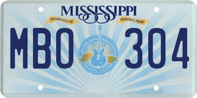 MS license plate MBO304
