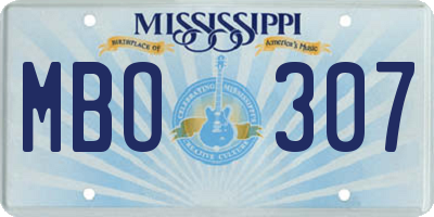 MS license plate MBO307