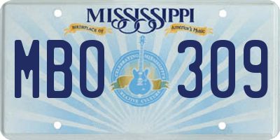 MS license plate MBO309