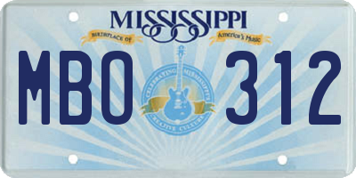 MS license plate MBO312