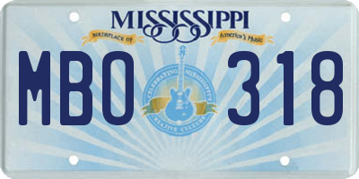 MS license plate MBO318