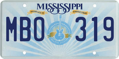 MS license plate MBO319