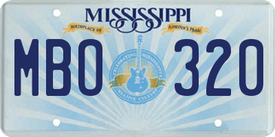 MS license plate MBO320