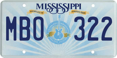 MS license plate MBO322