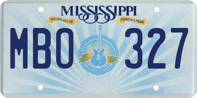 MS license plate MBO327
