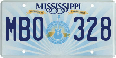 MS license plate MBO328