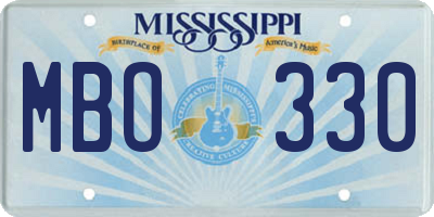 MS license plate MBO330