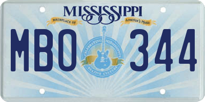 MS license plate MBO344
