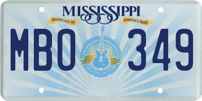 MS license plate MBO349