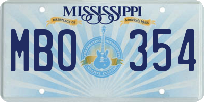 MS license plate MBO354