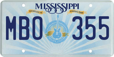 MS license plate MBO355