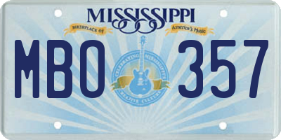 MS license plate MBO357
