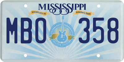 MS license plate MBO358