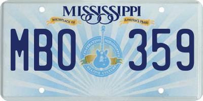 MS license plate MBO359